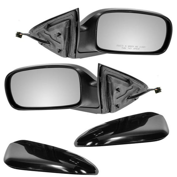 TRQ Smooth Black Power Heated Side Mirrors LH & RH Pair Set for 06-08 Pacifica MGA04392