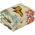 thumbnail image 2 of SKYSONIC Vintage Floral Pattern Ultra Soft 2 PCS Towel Set, Highly Absorbent Hand Towels, 16"x28" Cotton Towels for Bathroom Hotel Gym Travel, Ideal for Daily Use, 2 of 7