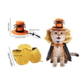 thumbnail image 3 of Halloween Pet Costume Set Adjustable Decor Top Hat & Cloak Holiday Cosplay Dress‑up Outfit Photo Prop for Cats and Small Dogs, 3 of 6