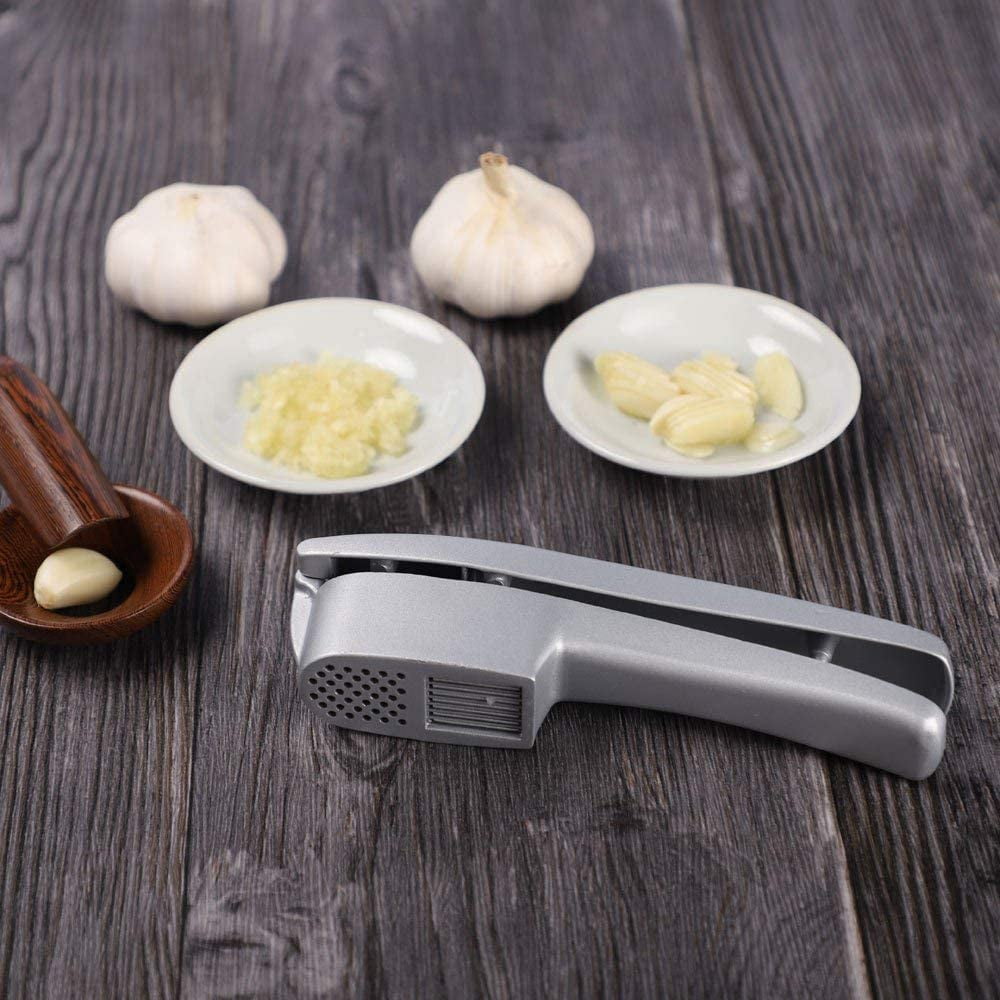Garlic Press, 2 in 1 Garlic Mince and Garlic Slice with Garlic Cleaner