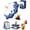 Blue, variant on Umbrella Tea Infuser Ceramic Blue and White Porcelain Umbrella Shaped Tea Strainer Diffuser Cup Set Loose Leaf Filter with Rotating Design Retro Pot Funnel Accessory Tool Coffee Brewing