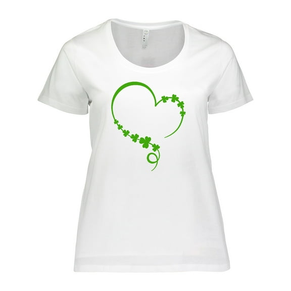 Inktastic St. Patrick's Day Shamrock Heart Women's Plus Size T-Shirt