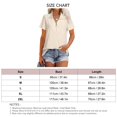 thumbnail image 2 of Top de manga corta para mujer Textura acanalada Media cremallera Cuello vuelto Camisa de verano de color puro Albaricoque claro L, 2 of 2