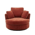 thumbnail image 3 of Swivel Accent Barrel Chair with Pillows Round Sofa ArmChair Club Chair Terracotta, 3 of 5
