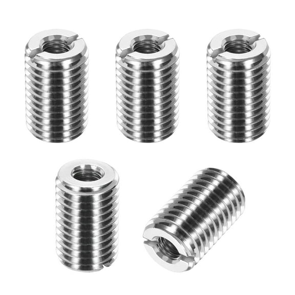 Thread Adapters Sleeve Reducing Nut, 5Pcs M16x2 Male to M8x1.25 Female Repairing Insert Nut Screw Reducer Conversion 303 Stainless Steel Fastener 25mm