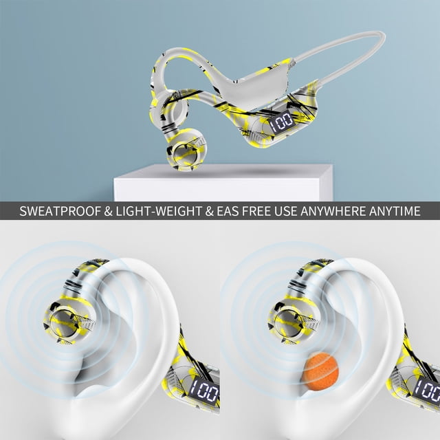 Auriculares Inalámbricos Bluetooth Xihbxyly Liquidación de Verano 300 Mah Deportes Running Pantalla Digital