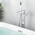 thumbnail image 2 of WOWOW Single-Handle Freestanding Tub Faucet with Hand Shower in Chrome, 2 of 7