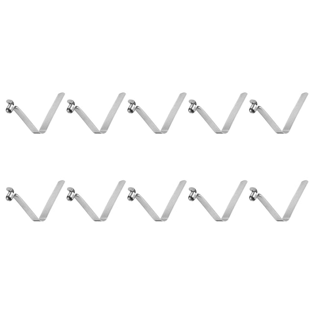 Unique Bargains 10pcs Single Button Kayak Paddle Snap Spring Clip 49mmx6.3mm V Shaped Hollow Lift Telescopic Locking Pole Clips