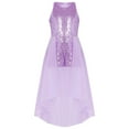thumbnail image 2 of TiaoBug Kids Girls Junior Bridesmaid Dress Long Overlay Skirt Jumpsuit Lavender 6, 2 of 6