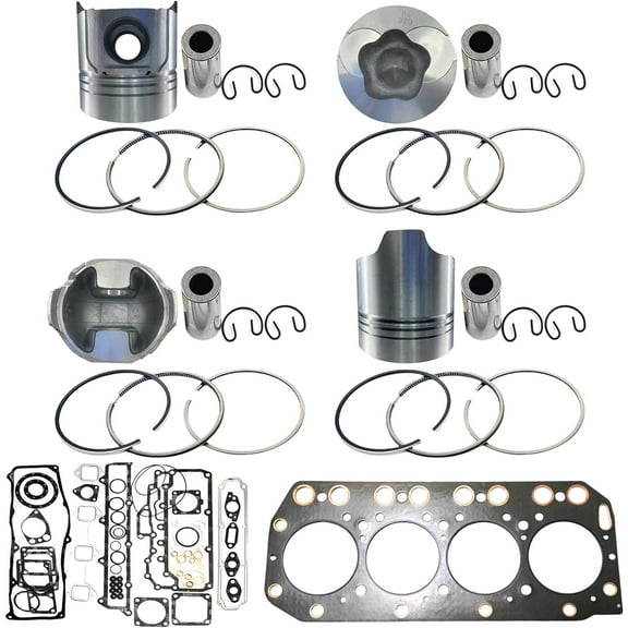 4PCS 4TN100 Piston Piston Rings STD With Full Gasket Kit For Yanmar 4TN100 4D100 4TN100E 4TN100L Engine QAS40 AG40S-2 Generator B7 For John Deere 84 244E Loader