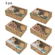 MAIF Chocolate Box Christmas Thanksgiving Candy Cookie Kraft Paper Box With Plastic PVC Window Gingerbread Chocolate Box