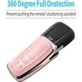 thumbnail image 4 of Key Fob Cover Compatible with Toyota Highlander RAV4 Camry Corolla Avalon C-HR 2017-2025 4 Button Keychain Case Holder Protector,Chalk Pink, 4 of 5