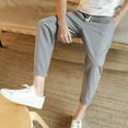 thumbnail image 4 of Mlzmgr Cotton Pants for Men Plus Size M-5XL Drawstring Elastic Waist Cropped Pants Outdoor Athletic Trousers, 4 of 6