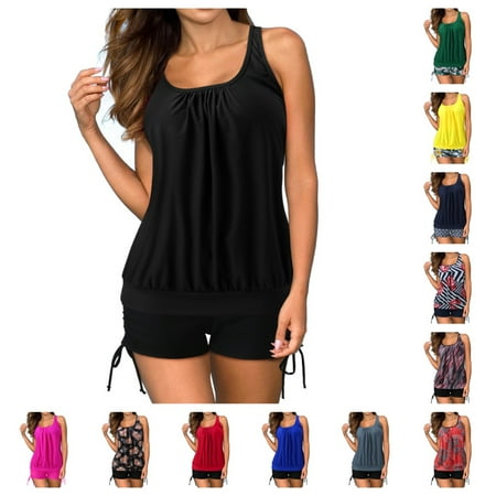 Tankini Swimsuits for Women 2 Piece Bathing Suits Tankini Tops with Boyshorts Loose Fit Swimwear