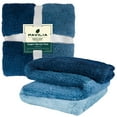 thumbnail image 6 of PAVILIA Fluffy Sherpa Throw Blanket Ombre | Gradient Plush, Soft, Fuzzy, Decorative Accent Throw Blanket for Couch Sofa Bed | Cozy Warm Decorative Furry Faux Fur Blanket, 50x60 Inches Sea Blue, 6 of 7