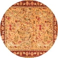 thumbnail image 1 of Ahgly Company Indoor Round Animal Orange Traditional Area Rugs, 3' Round, 1 of 1