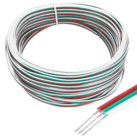 Uxcell 20 Gauge 3 Conductor Electrical Wire Tinned Copper Cable 66FT Flexible Stranded Hook-up Wire for LED Strips Lamps Residential Wiring Car Circuit