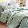 thumbnail image 4 of U by Bedsure Queen Comforter Set Sage Green, Bed in a Bag Queen Size Bedding, 7-Pieces Botanical Flowers Spring Comforter, Sheets, Pillowcases & Shams, 4 of 11
