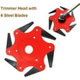 thumbnail image 3 of Trimmer Head Cutter 6 Steel Grass Steel Blades Razors 65Mn Trimmer Head Cutter for Mower Grass Brush Cutter Head for String Trimmer Fit 99% Trimmers and Brush Cutters Mowing Head Tool, 3 of 7