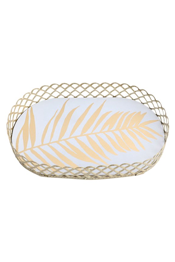 Storage Tray Birthday Gifts Display Plate for Bedroom Decor White Coconut leaf