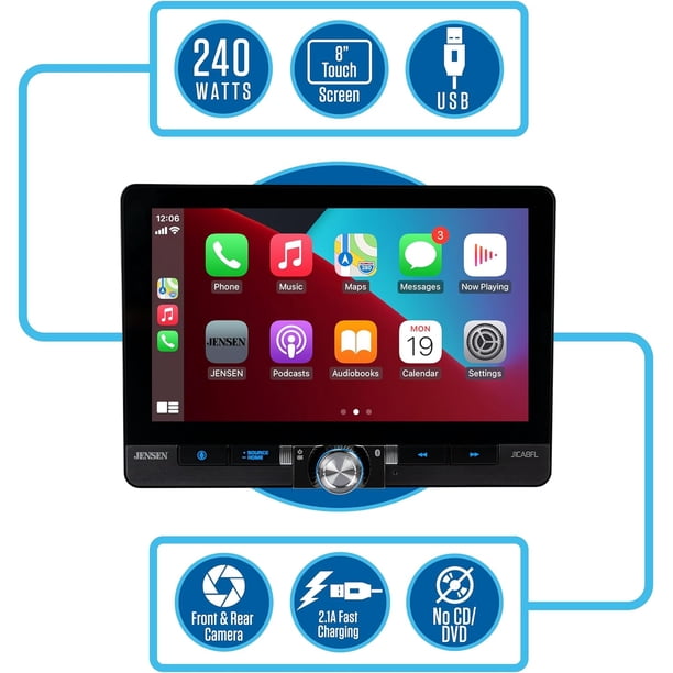 Jensen J1CA8FL 8-inch Car Stereo with Apple CarPlay Android Auto