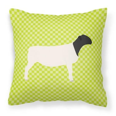 Carolines Treasures BB7804PW1818 Dorper Sheep Green Fabric Decorative Pillow, 18 x 18 in.