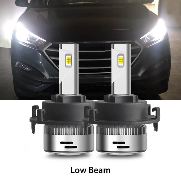 Lasfit H7 LED Headlight Bulbs Custom Fit Hyundai Tucson/Ioniq/Elantra GT and Kia Sedona Forte5 w/Retainer Adapter, 60W 6000LM 6000K White