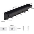 thumbnail image 3 of Key Holder, Black Key Holder, Key Storage Box, Hook Bar With Shelf, Wall Storage Box With 6 Hooks, Suitable For Kitchen And Office (Black), 3 of 5