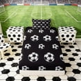 thumbnail image 4 of Erosebridal Black White Soccer Twin Sheet Sets, Sport Bedding for Boys and Girls, 3-Piece, 1 Flat Sheet, 1 Fitted Sheet and 1 Pillowcase, 4 of 6