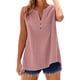 thumbnail image 5 of Blusas para mujer,Camiseta de tirantes de lino con cuello en V para mujer, detalle de botones y bolsillo en el pecho, blusa informal sin mangas para estar en casa, sopatenor, 5 of 9