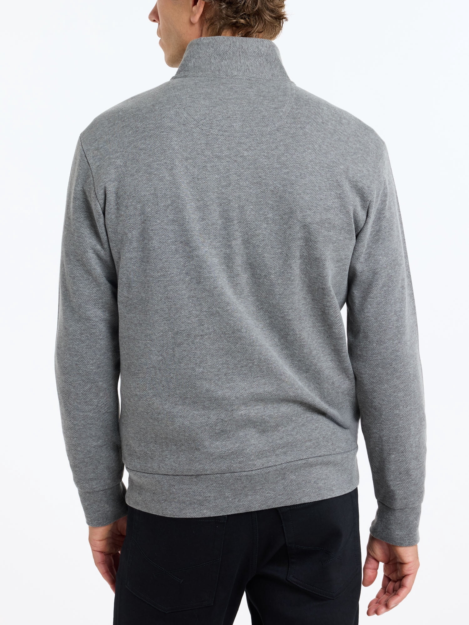U.S. Polo Assn. Men's Premium Feel Herringbone Quarter Zip Pullover
