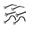 thumbnail image 4 of 6Pcs Corkscrew Nose Rings Piercing Jewelry Nose Studs for Men Family Friends Black, 4 of 9