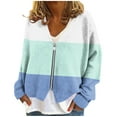 thumbnail image 2 of Ailaofu Women Zip Long Sleeve Shirts V Neck Fall Casual Graphic Sweatshirts Tops, 2 of 4