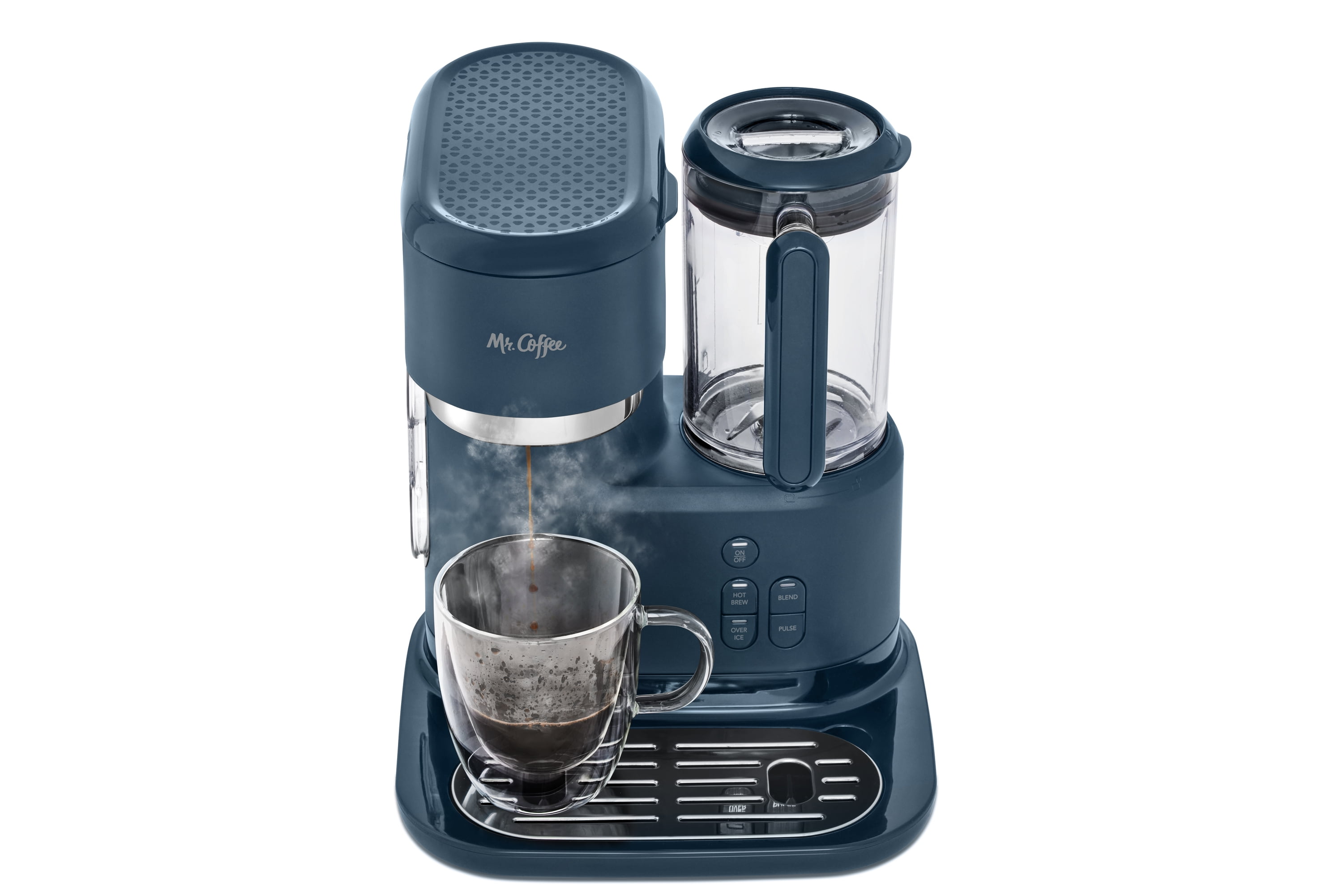 Mr. Coffee RNAB0BR8DQXNP mr. coffee single-serve 3 in 1 frappe, iced, and hot  coffee maker and blender with reusable filters, tumblers, and recipe boo