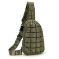 thumbnail image 2 of Spencer Sling Backpacks Small Puffer Sling Bag for Women Men Quilted Fashion Waist Packs Puffy Crossbody Bag Chest Bag for Travel, Green, 2 of 10