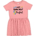 thumbnail image 3 of Inktastic Just Down Right Perfect Down Syndrome Awareness Ribbon Girls Toddler Dress, 3 of 5