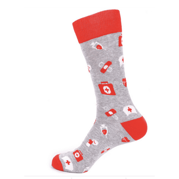 First Aid Help Nurse Grey Casual Socks
