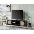 thumbnail image 2 of Simple Relax 2 Doors and 4 Open Compartments TV Stand with Metal Legs in Black Finish, 2 of 5