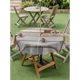 thumbnail image 4 of Outdoor Tablecloths with Umbrella Hole & Zipper, Brown Grey Vintage Round Tablecloths 60 Inch, Retro Farmhouse Elegant Pastoral Waterproof Table Cloth, Patio/Pool/Picnic Table Covers, 4 of 8