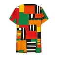 thumbnail image 5 of JTZGDY Western Shirts for Women Vintage African Dashiki Print Summer Short Sleeve Casual V Neck Contrast Color Ethnic T-Shirts Trendy Ladies Flowy Tunic Blouse Orange#03 M, 5 of 6