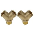 thumbnail image 1 of Accesorios de tubería de latón Unique Bargains 1/4"Femenino x 1/4"Masculino x 1/4"Femenino Junta en forma de Y 1.3" 2 Pcs, 1 of 7