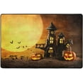 thumbnail image 4 of SKYSONIC 36x24in Halloween Pumpkins Castle Area Rug, Spooky Full Moon Non-Slip Floor Carpet for Indoor Living Dining Room Bedroom, 4 of 7