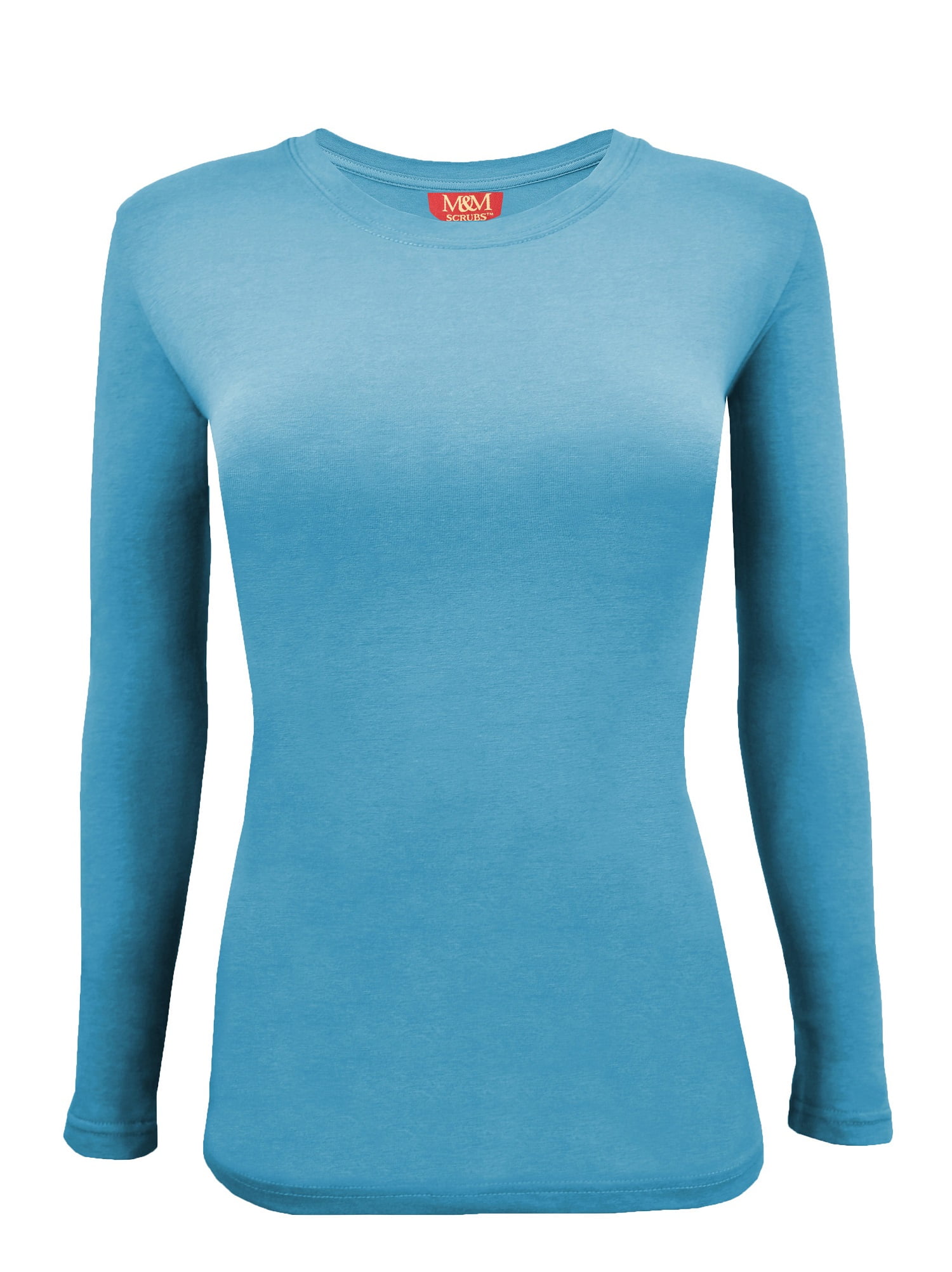 M&M SCRUBS Women's Under Scrub Tee Crew Neck Long Sleeve TShirt