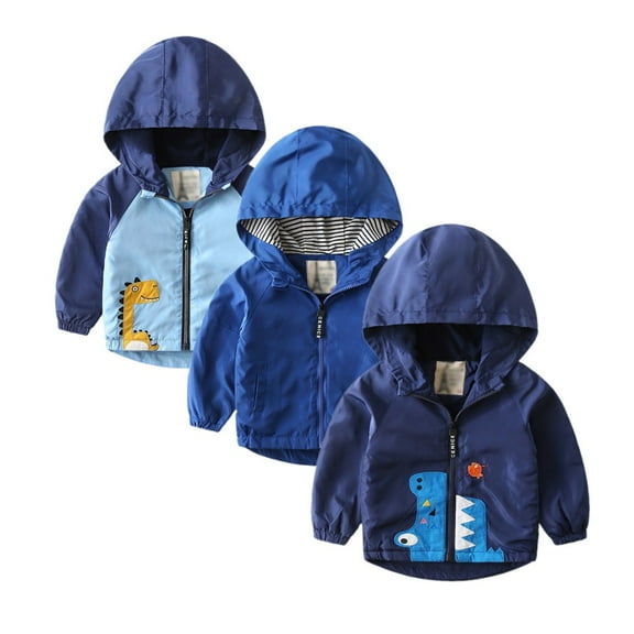 SILVERCELL 12M-6T Toddler Boys Cartoon Hooded Coats Jackets Kids Zipper Blazer Windbreaker Outerwear
