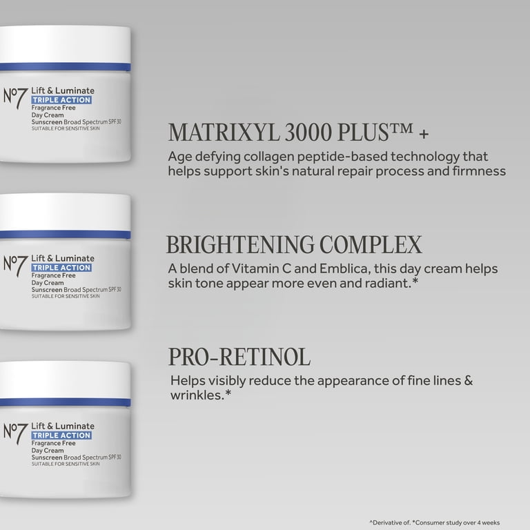 No7 Anti-Age, Moisturizing & Luminate Triple Action Day Cream, SPF