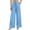 Light Blue, variant on Womens Wide Leg Sweatpants Pleated Elastic Waist Tie Flowy Lounge Pants Winter Casual White 2XL