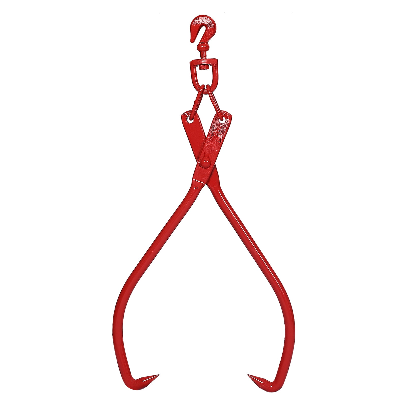 2 Claws Log Lifting Tongs, 32 Inch Swivel Dragging Steel Tongs with Ring, Felled Timber Claw