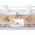 thumbnail image 4 of Gourmetier GKFA33229 Arcticstone 33-Inch Solid Surface White Stone Apron-Front Single Bowl Farmhouse Kitchen Sink with Strainer in Matte White, 4 of 12