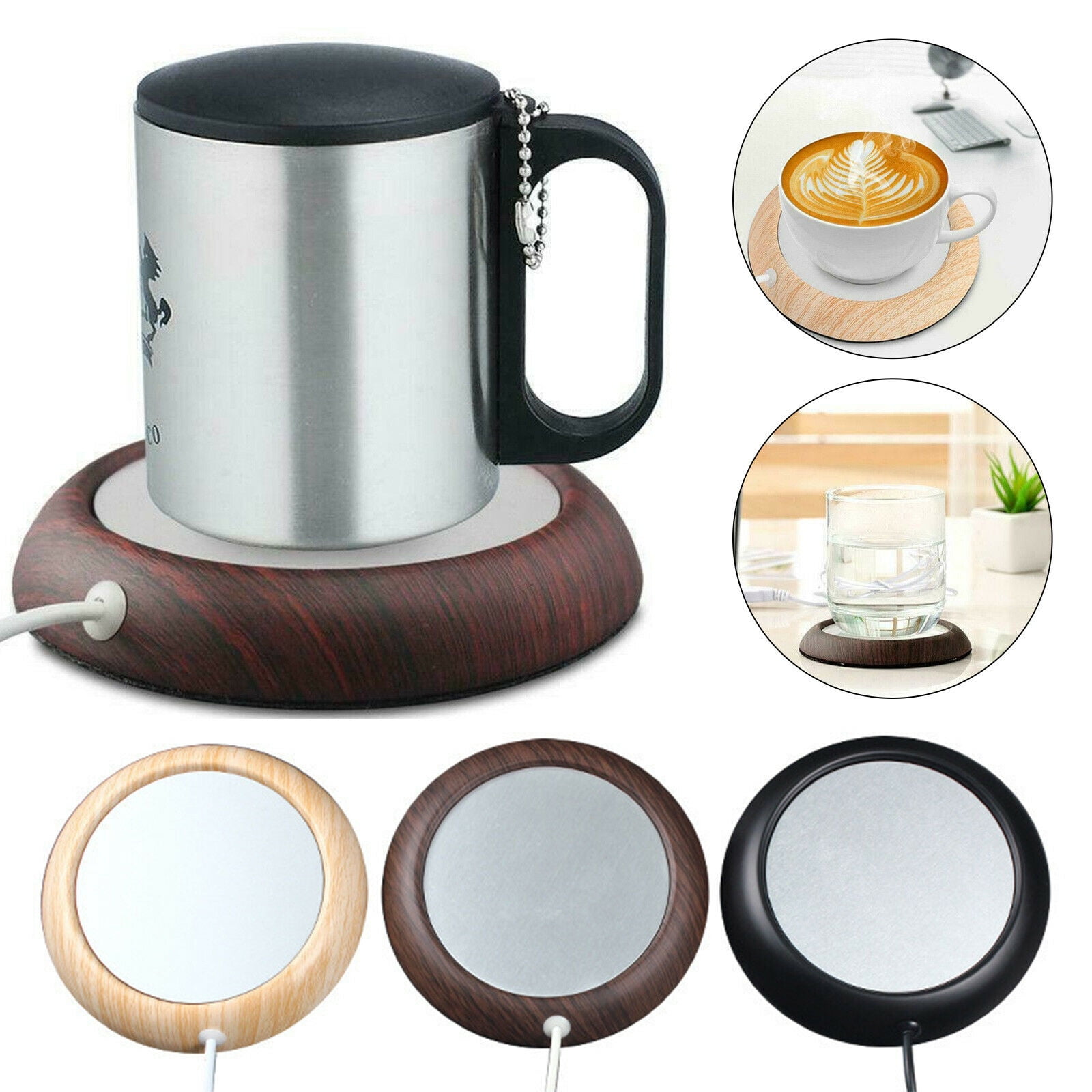 Coffee Mug Warmer, Electric Beverage Warmer, 131℉/ 55℃ for Desk with Auto Shut Off USB Coffee Warmer with Gravity Induction Coffee Cup Included Tea Water Milk Warmer for All Cups and Mugs（White