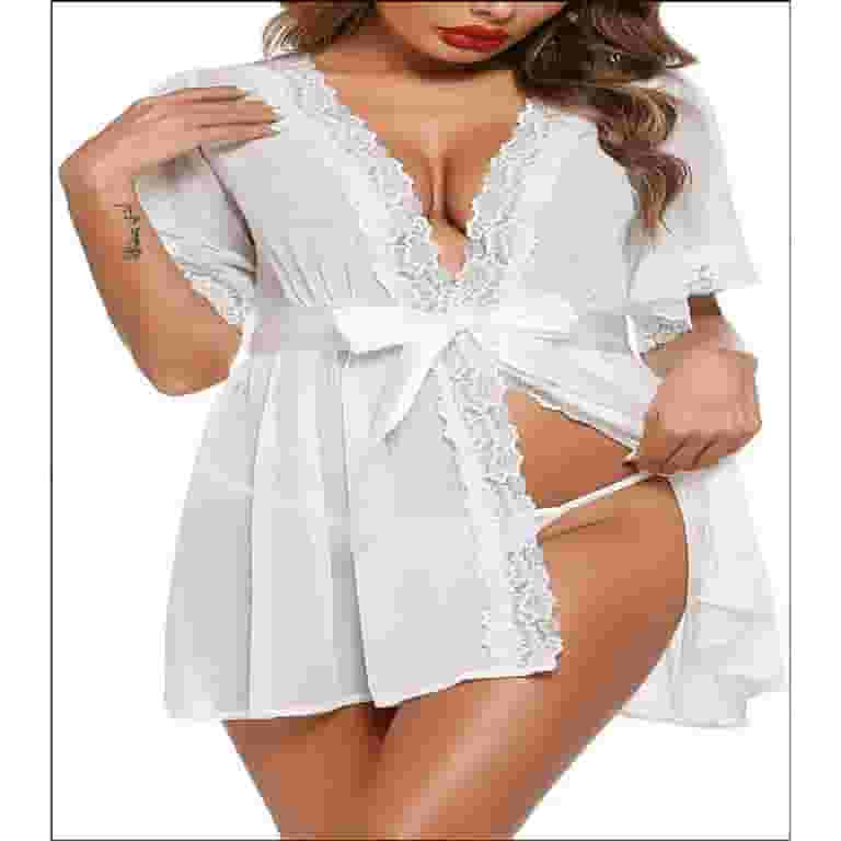 【新品未開封・送料無料】 V-neck deep sale Hot lace Womens dress sexy through see Clothing